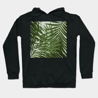 Green Palm Leaves / Illustration Hoodie